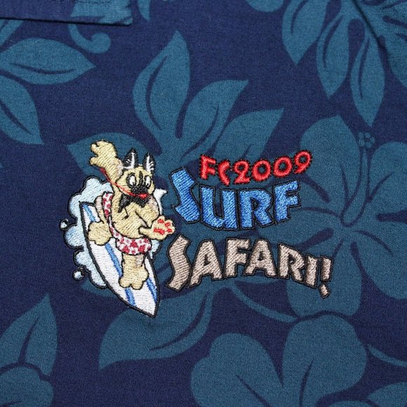 Aloha Republic 2XL Blue Surf Boards FC 2009 Surf Safari Aloha Hawaiian Shirt - Picture 2 of 9